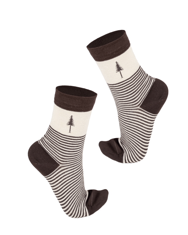 TreeSocks Standard Stripes Beige-Brown - SOCKS - NIKIN EU