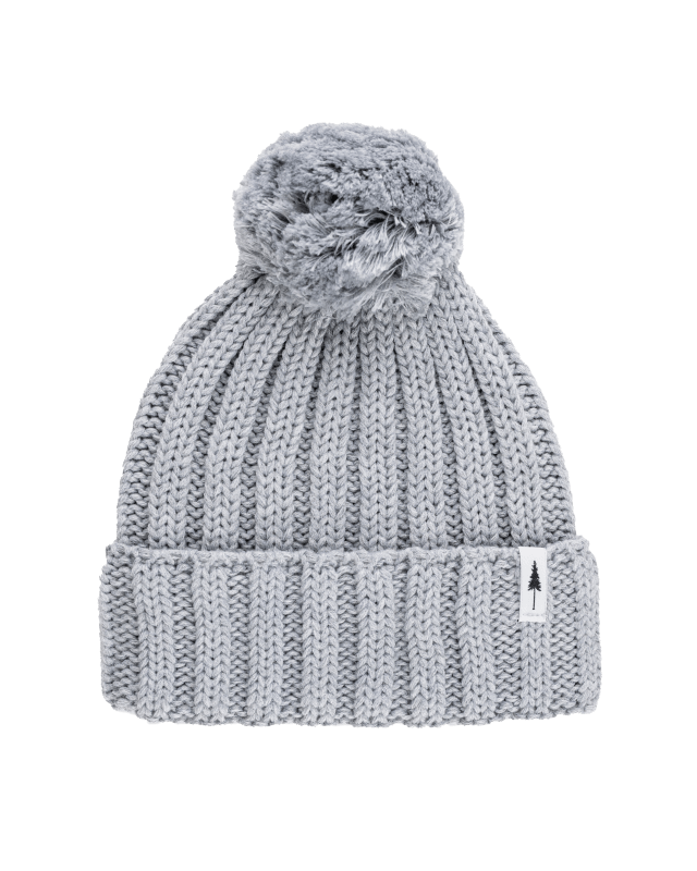 Treeanie Knitted Pom Pom Light Grey Mel - BEANIE - NIKIN EU