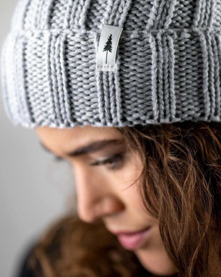 Treeanie Knitted Pom Pom - Light Grey Mel - BEANIE - NIKIN