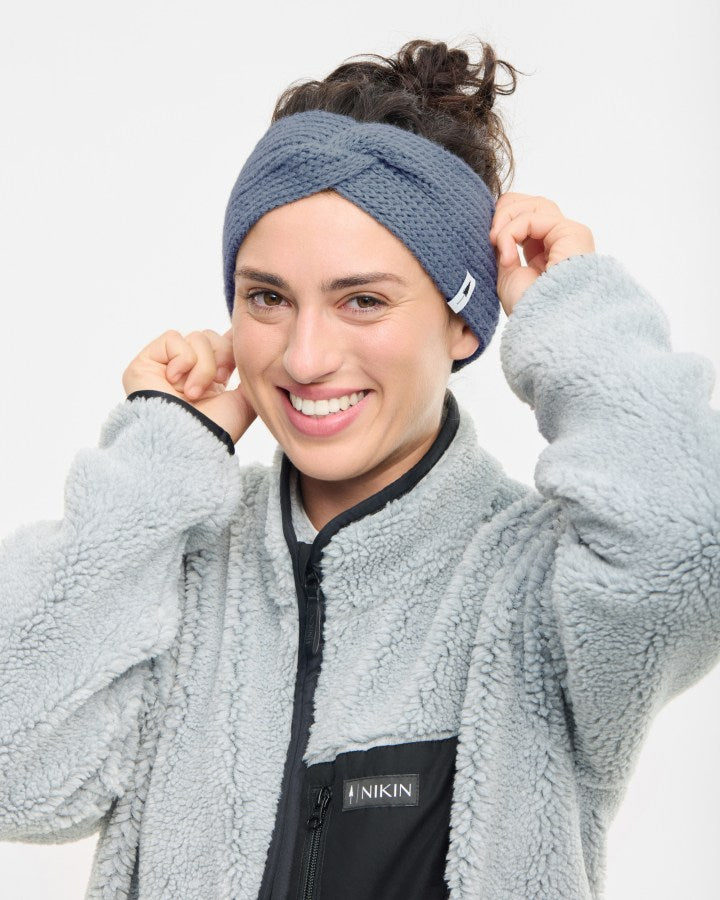 TreeHeadband Knitted Twist Cosy Steel Blue