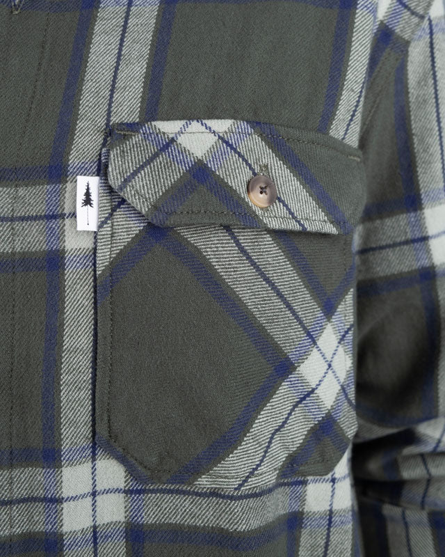 TreePlanter Overshirt Check Ash Green-Navy - SHIRT - NIKIN EU