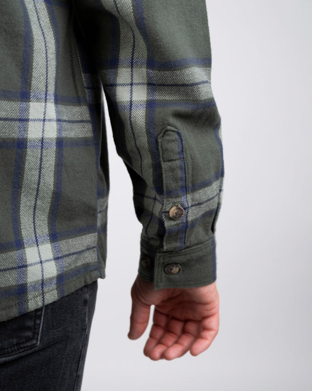 TreePlanter Overshirt Check Ash Green-Navy - SHIRT - NIKIN EU