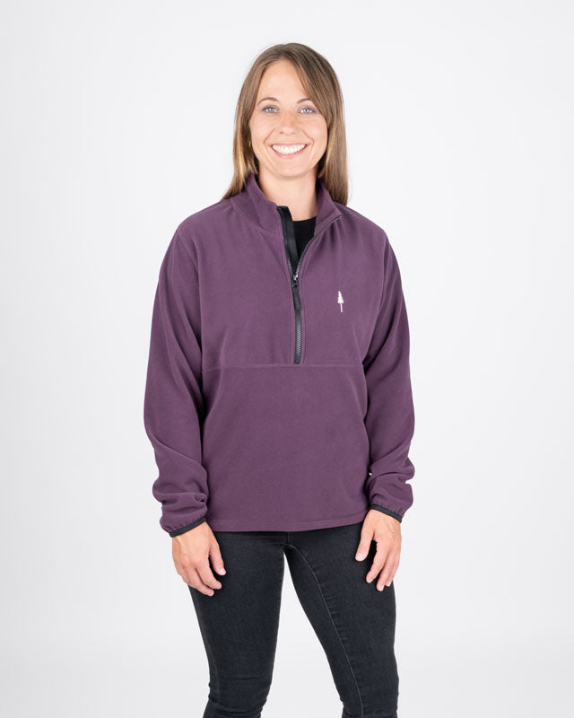 TreeFleece Quarter Zip Women Deep Purple - SWEATER - NIKIN EU