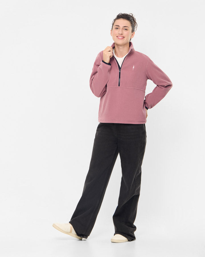 TreeFleece Quarter Zip Women Astrodust