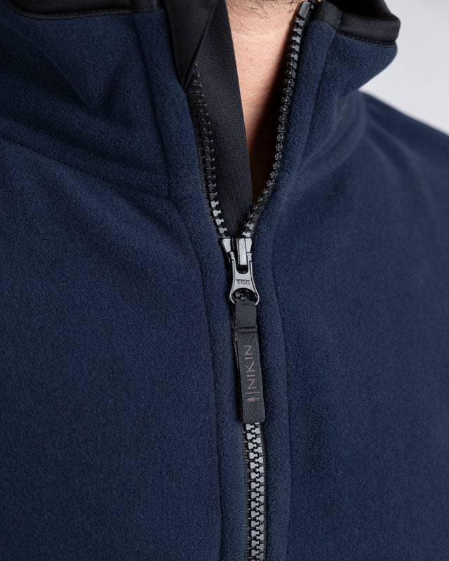 TreeFleece Quarter Zip Colorblock Relaxed Dark Navy-Anthracite - SWEATER - NIKIN EU