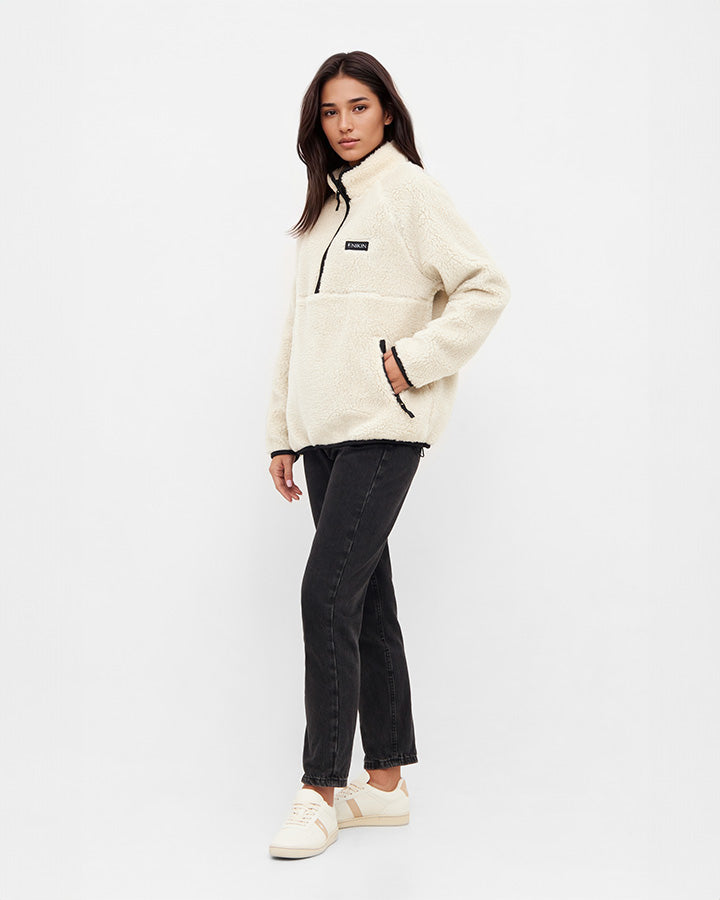 TreeFleece Pullover Teddy Women Chalk - PULLOVER - NIKIN EU