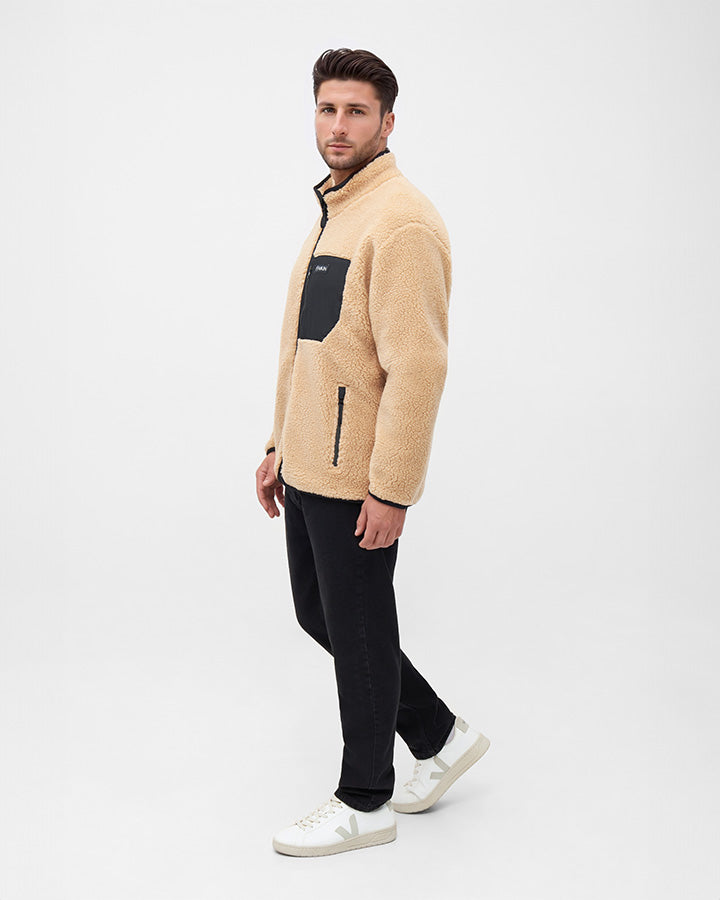 TreeFleece Teddy Relaxed Jacket Caramel - JACKET - NIKIN EU