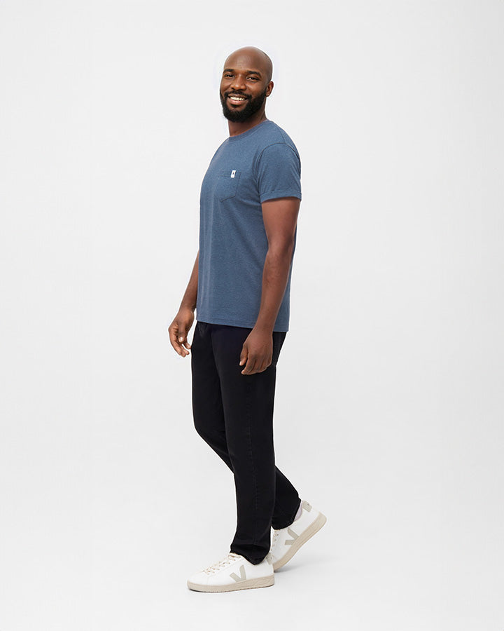 TreeShirt Pocket Navy Mel - TSHIRT - NIKIN EU