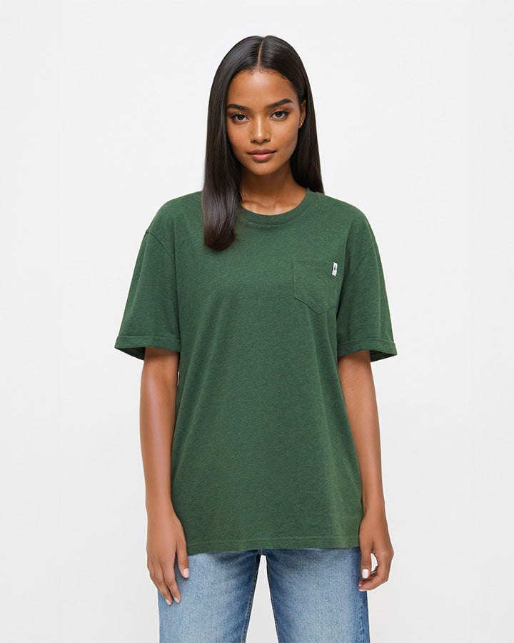 TreeShirt Pocket Olive Mel - TSHIRT - NIKIN EU