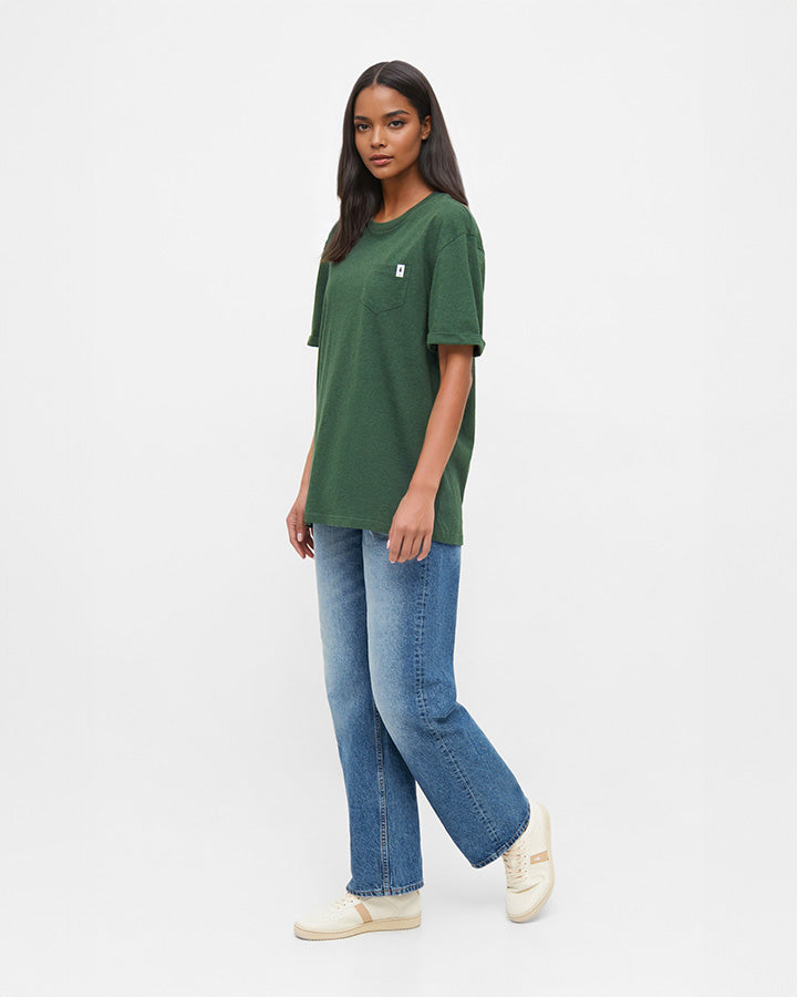 TreeShirt Pocket Olive Mel - TSHIRT - NIKIN EU