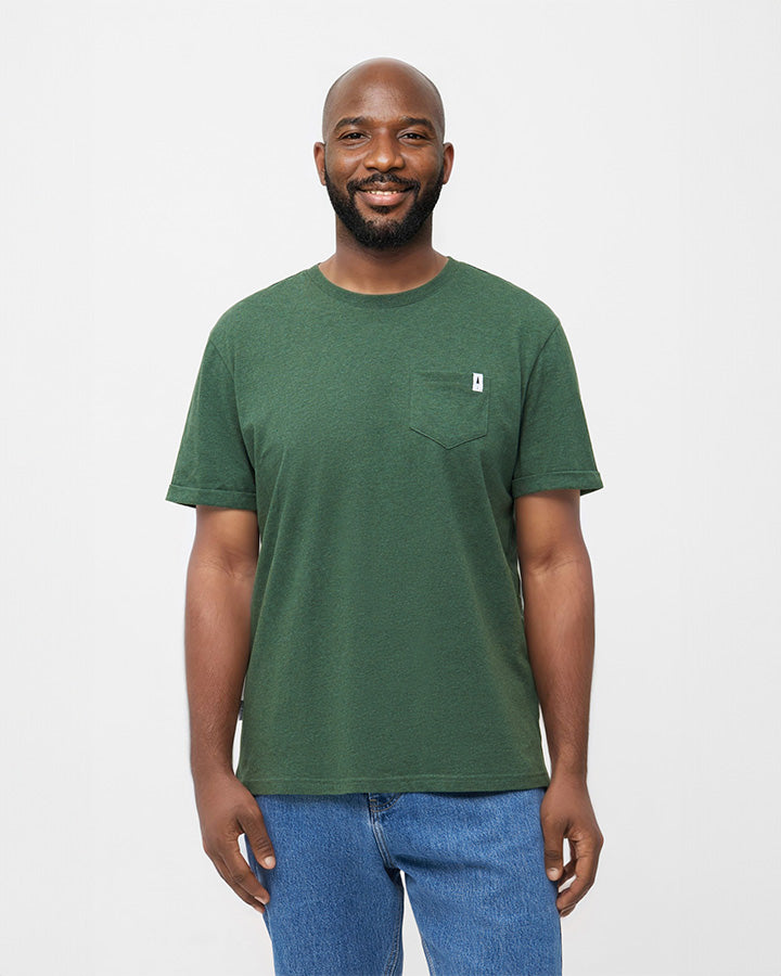 TreeShirt Pocket Olive Mel - TSHIRT - NIKIN EU