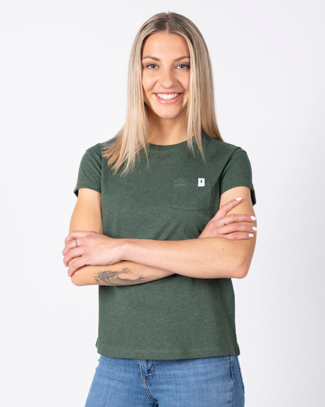 TreeShirt Pocket Women Olive Mel - TSHIRT - NIKIN EU