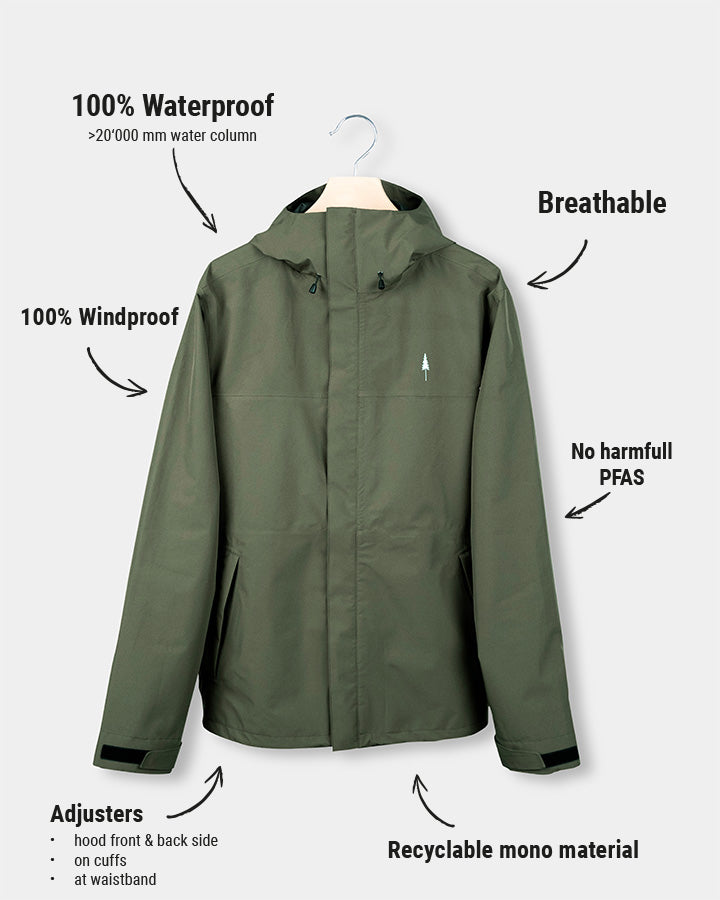 TreeJacket Rain Dark Olive - JACKET - NIKIN EU