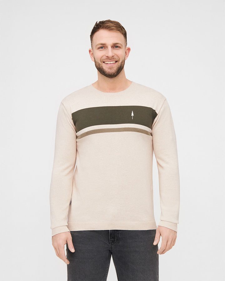 TreePullover Knitted Stripes Raw-Olive