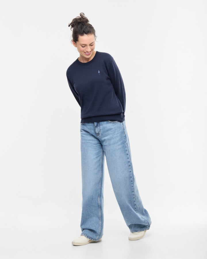 TreePullover Merino Wool Dark Navy