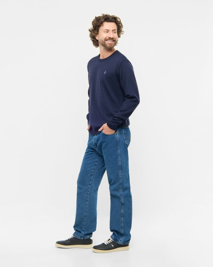 TreePullover Merino Wool Dark Navy