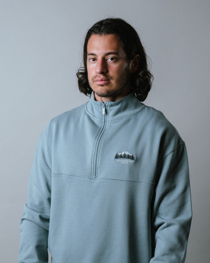 TreeSweater Quarter Zip Muntogna Elemental Blue