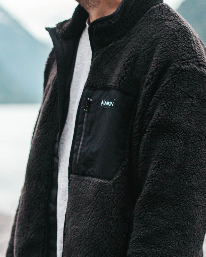 TreeFleece Teddy Relaxed Jacket Dark Anthracite - JACKET - NIKIN EU