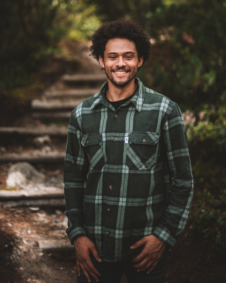 TreePlanter Overshirt Check Ash Green-Navy - SHIRT - NIKIN EU