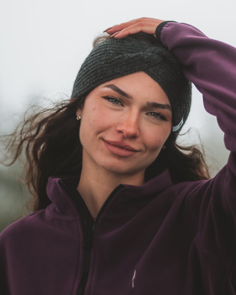 TreeHeadband Knitted Twist Cosy Black Mel - HEADBAND - NIKIN EU