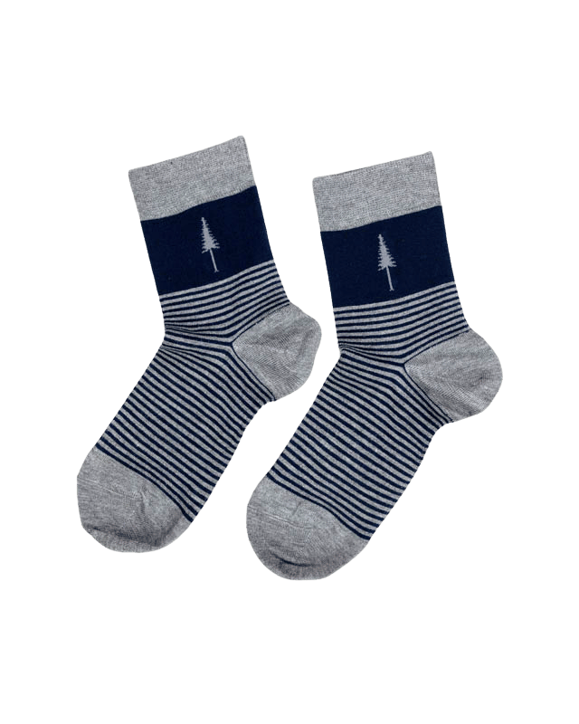 TreeSocks Standard Stripes Navy-Grey - SOCKS - NIKIN EU