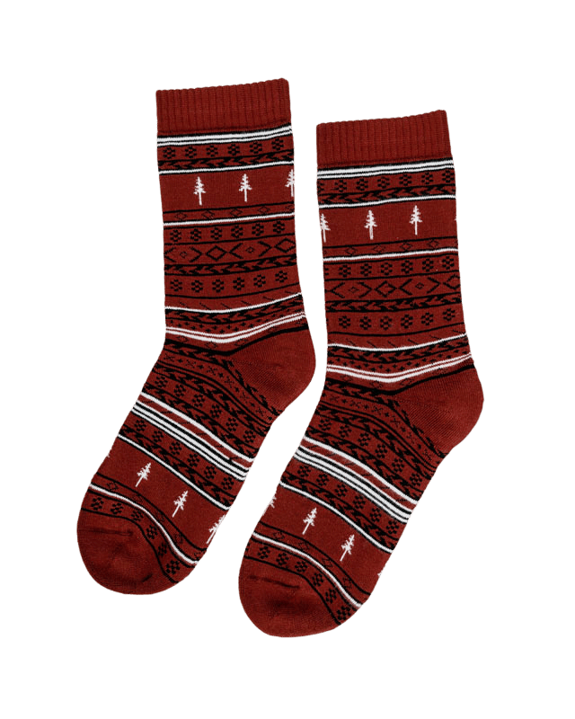 TreeSocks Cosy Norvégien Bordeaux - SOCKS - NIKIN EU