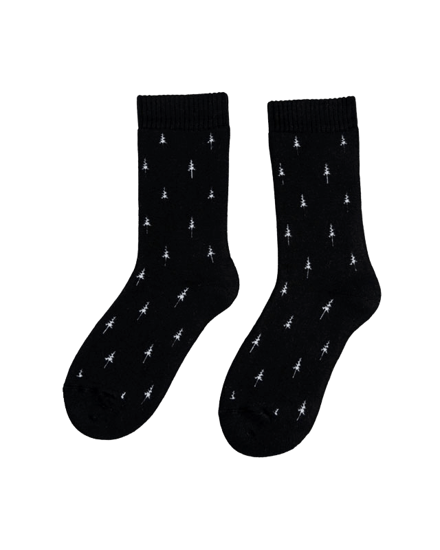 TreeSocks Cosy Allover Black - SOCKS - NIKIN EU