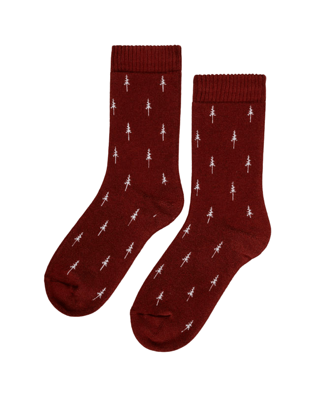 TreeSocks Cosy Allover Bordeaux - SOCKS - NIKIN EU