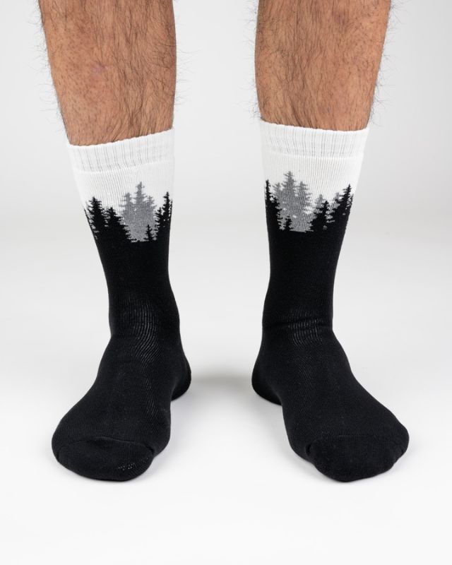 TreeSocks Cosy Double Forest Black - SOCKS - NIKIN EU