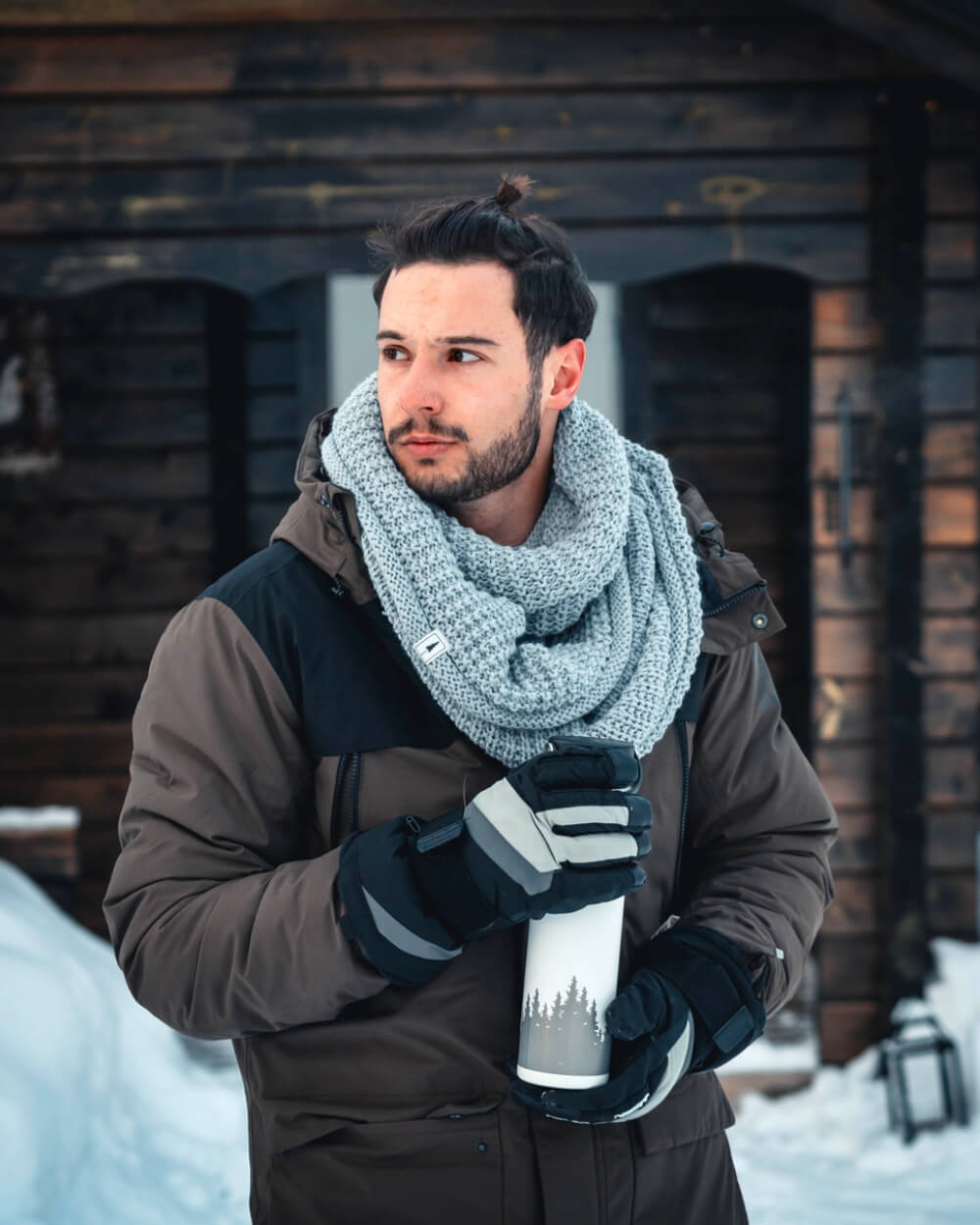 TreeScarf Tube Light Grey Mel - SCARF - NIKIN EU