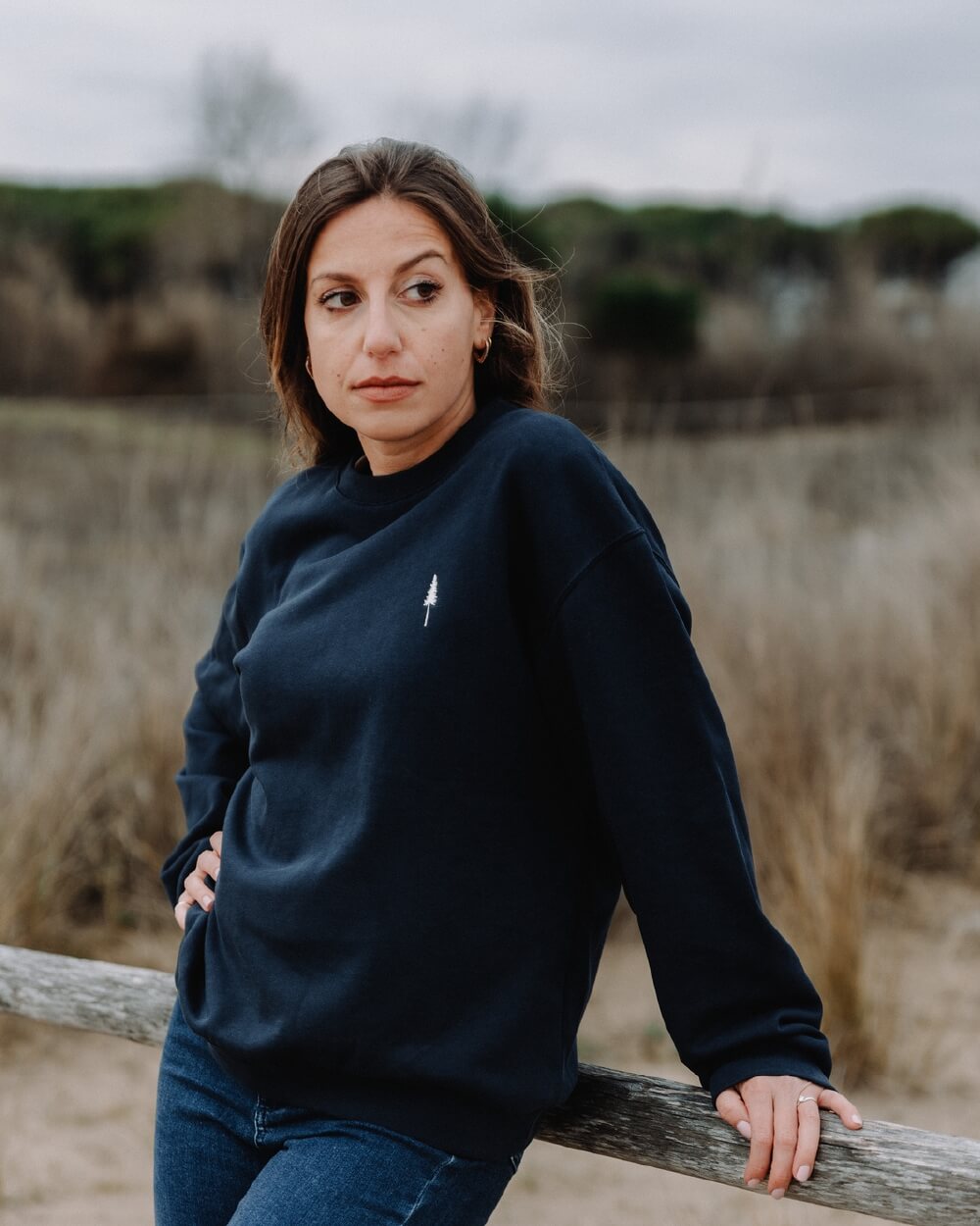 TreeSweater Relaxed Femmes Dark Navy - SWEATER - NIKIN EU