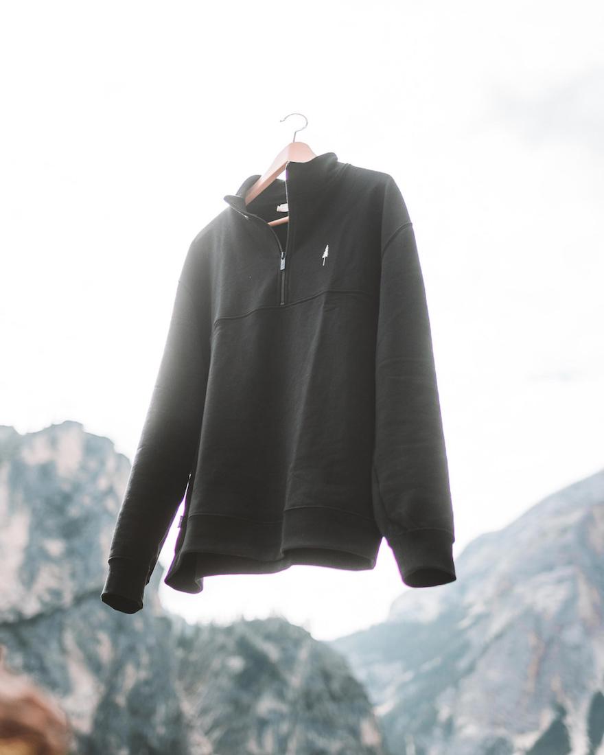TreeSweater Quarter Zip Black - SWEATER - NIKIN EU
