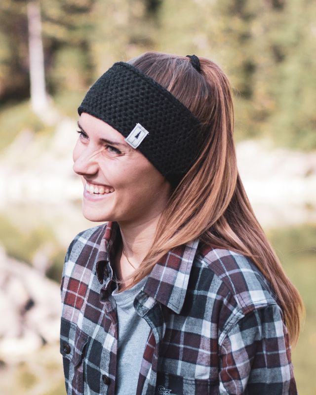 TreeHeadband Knitted Fleece Black Mel - HEADBAND - NIKIN EU