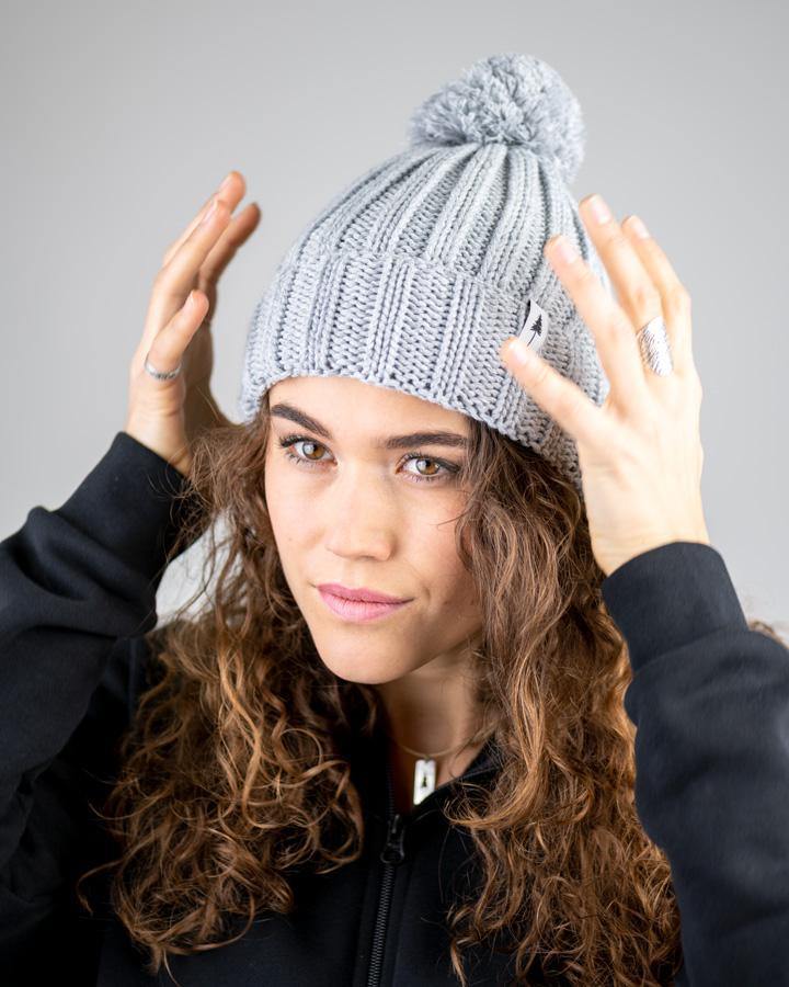 Treeanie Knitted Pom Pom - Light Grey Mel - BEANIE - NIKIN