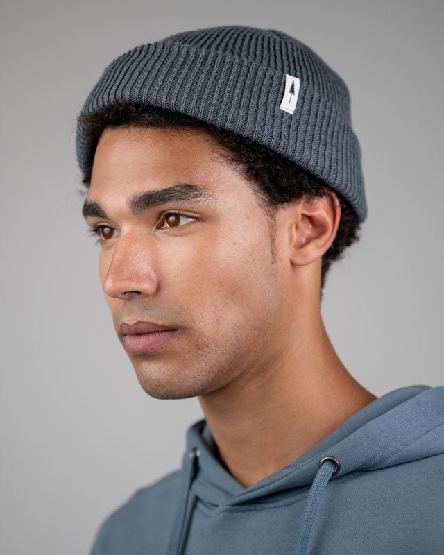 Treeanie Shorty Ribbed - Steel Blue - BEANIE - NIKIN