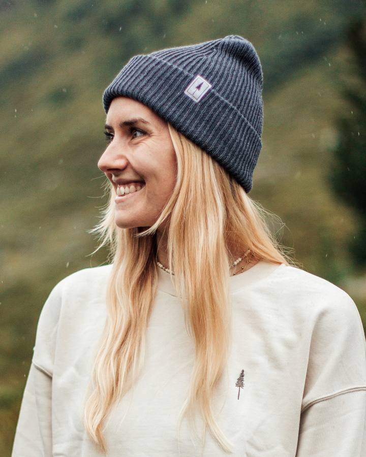 Treeanie Ribbed Steel Blue - BEANIE - NIKIN EU