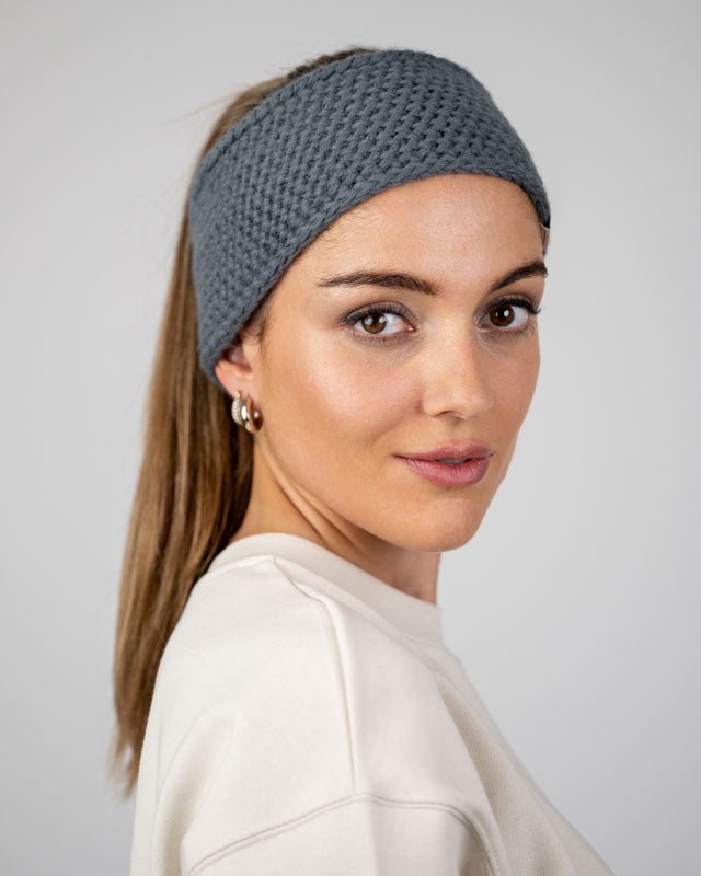 TreeHeadband Knitted Fleece - Steel Blue - HEADBAND - NIKIN