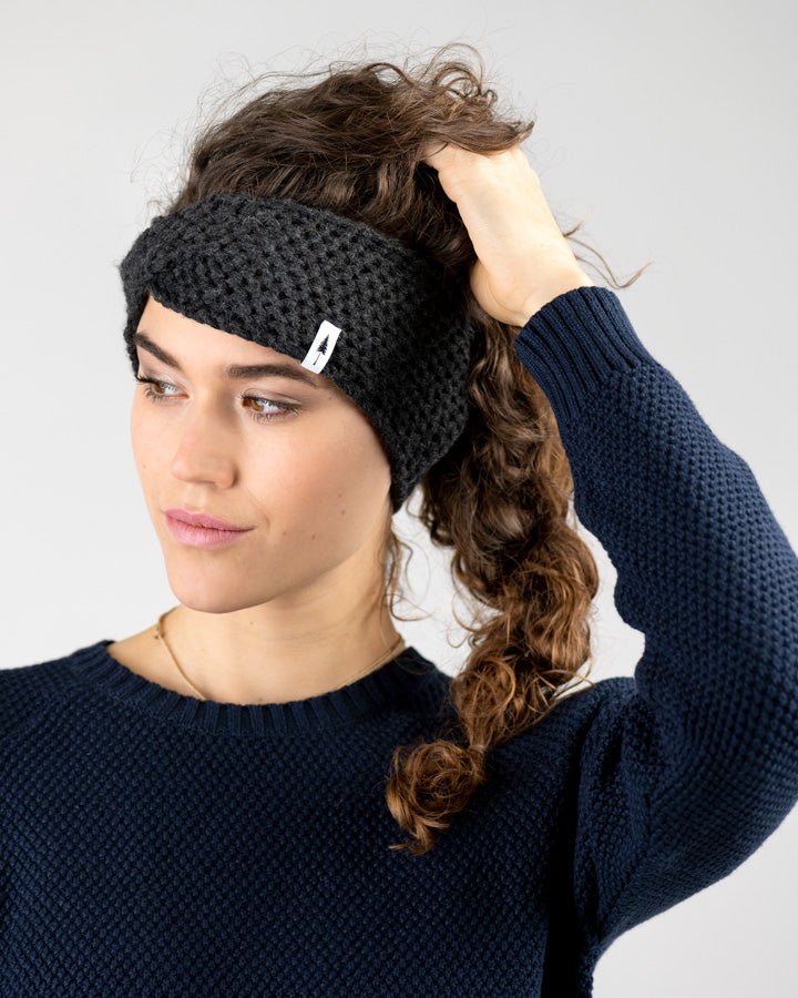 TreeHeadband Knitted Twist - Black Mel - HEADBAND - NIKIN