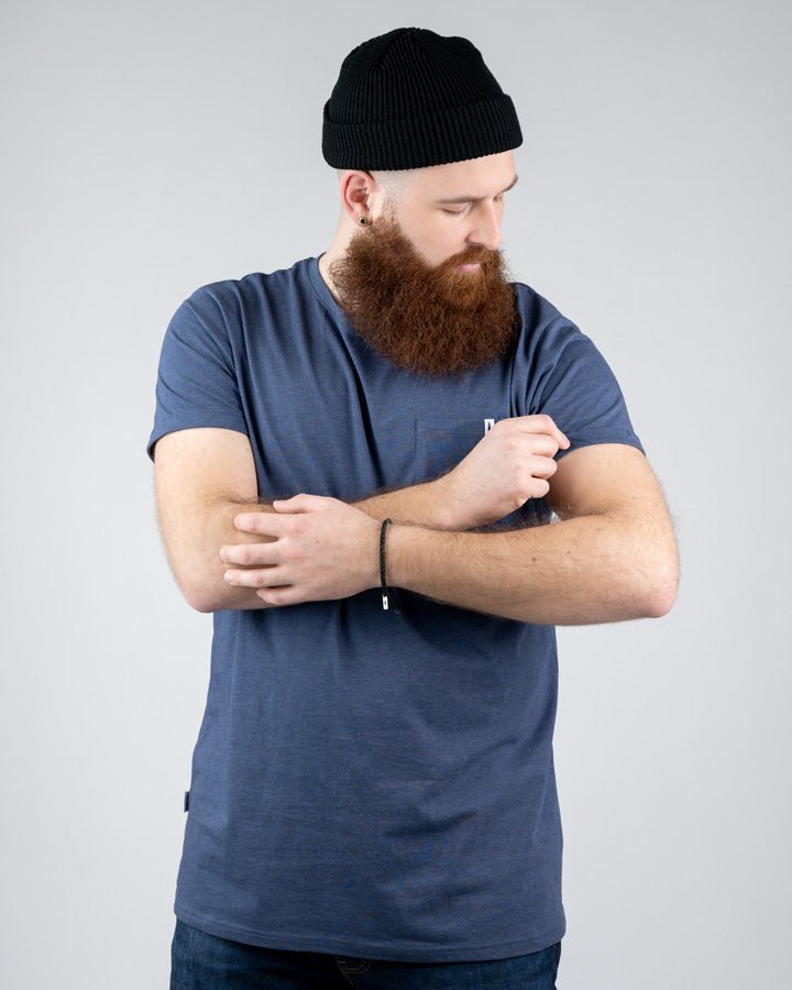 TreeShirt Pocket - Navy Mel - TSHIRT - NIKIN