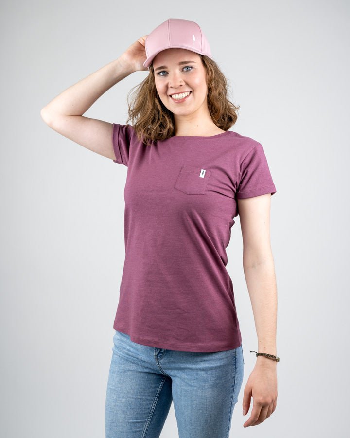TreeShirt Pocket Femmes - Bordeaux Mel - TSHIRT - NIKIN