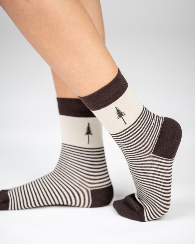 TreeSocks Standard Stripes - Beige-Brown - SOCKS - NIKIN