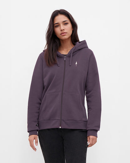 TreeHoodie Zip Women Deep Purple