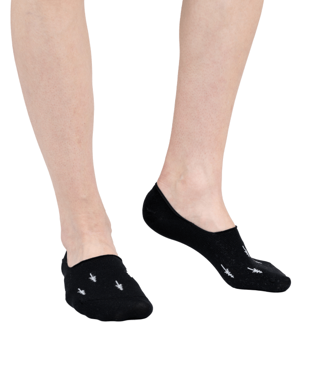 TreeSock-ultrashort Allover Black - SOCKS - NIKIN EU