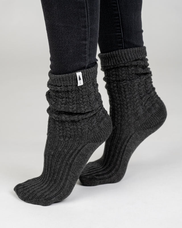 TreeSocks Cosy Women Black Mel - SOCKS - NIKIN EU