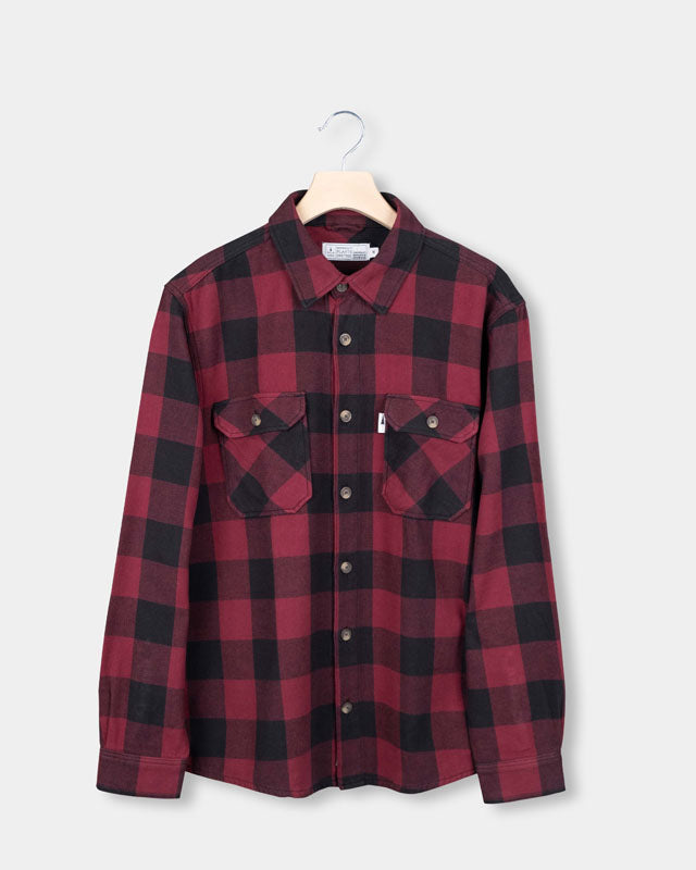 TreePlanter Overshirt Buffalo Check Deep Maroon-Black