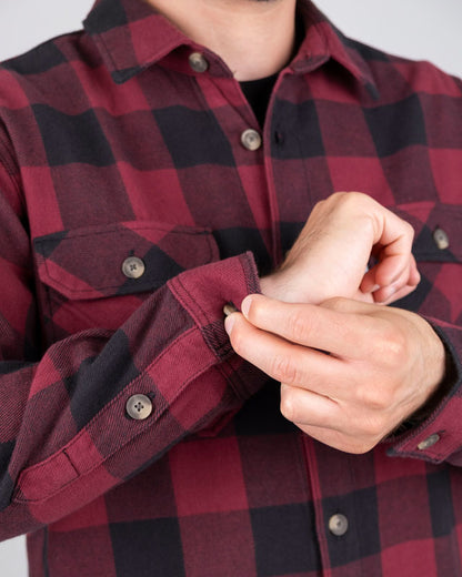 TreePlanter Overshirt Buffalo Check Deep Maroon-Black