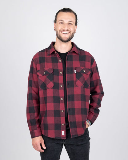 TreePlanter Overshirt Buffalo Check Deep Maroon-Black