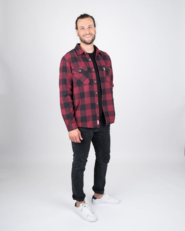 TreePlanter Overshirt Buffalo Check Deep Maroon-Black