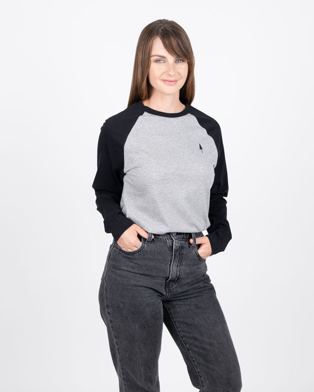 TreeShirt manches longues Raglan Grey Mel-Black