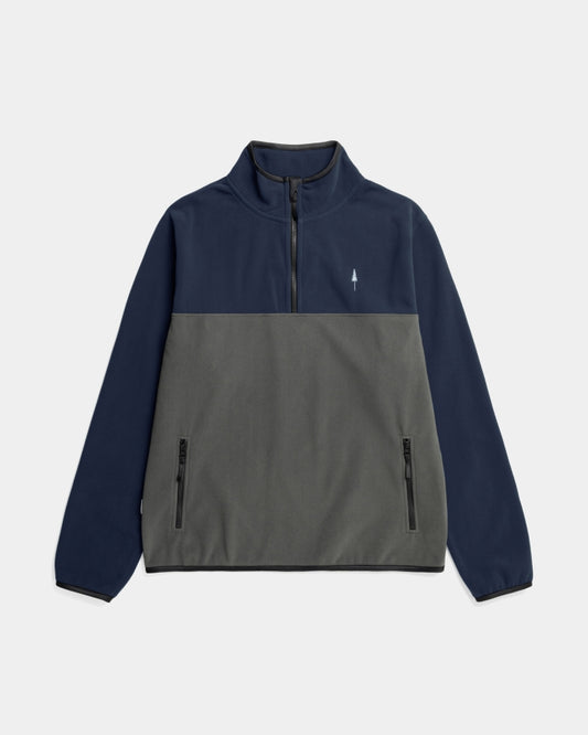 TreeFleece Quarter Zip Colorblock Relaxed Dark Navy-Anthracite